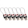 Safety Padlocks - Compact Cable, Black, KA - Keyed Alike, Steel, 108.00 mm, 6 Piece / Box